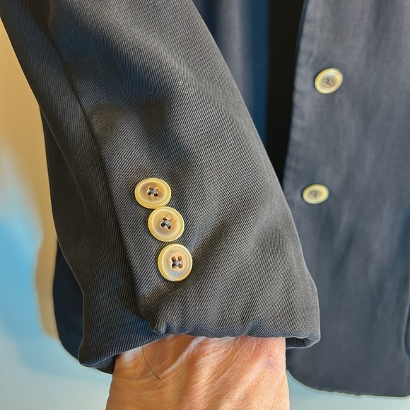 Cypress Grove Blazer Coat Mens Blue Long Sleeve Collared Jacket Size Large Vtg - Picture 4 of 8